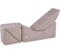 MISIOO Chaise longue 145x35x45cm - Canapé de jeu convivial pour enfants en matériaux de haute qualité - Mousse de construction pour enfants - Cordon - Beige