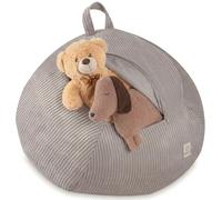 MISIOO Housse de pouf pour enfant - Rangement de jouets et pouf en un - Tissu velours côtelé lavable avec fermeture éclair - Organiseur pour chambre d'enfant - Beige