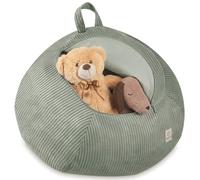 MISIOO Housse de pouf pour enfants pour animaux en peluche, boîte à jouets et sac à haricots en un, tissu en velours lavable avec fermeture éclair, organisateur de peluche pour chambre d'enfant