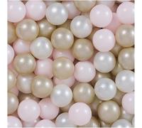 MISIOO Lot de 1200 balles pour Piscine à balles - Diamètre : 6 cm - Balles en Plastique 100% polyéthylène Basse densité - Rose Clair/Perle/doré