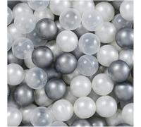 MISIOO Lot de 150 balles pour Piscine à balles - 6 cm - Transparentes, Perle, Argent - Balles Souples et Non Toxiques - Jouet pour bébé