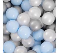 MISIOO Lot de 450 balles pour Piscine à balles - 6 cm - Bleu - Perle - Argent - Balles Souples et Non Toxiques - Jouet pour bébé - Parfait pour des Heures de Plaisir de Jeu et pour favoriser la