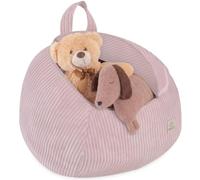 MISIOO Organiseur de peluches pour chambre d'enfant - Rangement de jouets et pouf en un - Taille S - Lavable avec fermeture éclair - Housse de pouf pour enfants - Rose clair