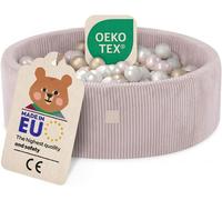 MISIOO Piscine à balles avec remplissage en mousse - 90x30cm - 200 balles pour piscine à balles - Balles de haute qualité pour piscine à balles pour enfants - Jouet doux et sûr