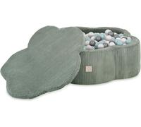 MISIOO Piscine à balles Fleur/Nuage pour bébés et enfants - 95x30cm - Tissu de haute qualité - Piscine à balles bébé dès 1 an - Tapis et 200 balles inclus - Vert