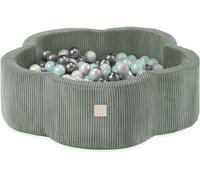 MISIOO Piscine à balles Fleur/Nuage pour bébés et enfants - 95x30cm - Tissu de haute qualité - Piscine à balles bébé dès 1 an - 200 balles