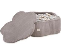 MISIOO Piscine à balles Fleur/Nuage pour bébés et enfants - 95x30cm - Tissu de haute qualité - Piscine à balles bébé dès 1 an - Tapis et 200 balles inclus - Beige