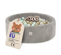MISIOO Piscine à balles pour bébé, 90 x 30 cm, avec 300 balles, matériau de qualité supérieure, housse amovible, lavable à 30 °C, idéale pour les enfants de 1 à 3 ans, balles amusantes