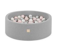 MISIOO Smart Piscine a Balle pour Bébé - Piscine pour la Chambre des Enfants - Piscine à Balles Bébé- 150 Balles - Lavable en Machine - Oeko-Tex - 90 x 30 cm- Gris Clair- Rose/Blanc/Argent