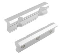 MISIQIMA 1 Paire de Mors de Protection pour Étau 125 mm à Prismes, Mors de Rechange Souples Magnétiques en Aluminium, pour Serrer et Protéger les Pièces Rondes et de Forme Irrégulière