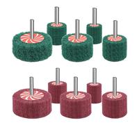 MISIQIMA 10 Pièces Roue Abrasive en Mousse pour Perceuse, 25|30|40|50|60MM Roue Abrasive en Mousse, Têtes de Ponçage Adapté au Nettoyage de Peinture, au Polissage du Métal, du Bois