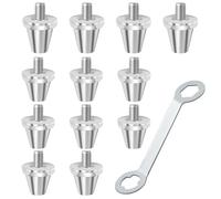 MISIQIMA 12pcs M5 Crampons de Football, Compatibles avec Les Crampons Vissés Nike de Rechange avec Clé, Matériau en Alliage D'aluminium, Antidérapant et Résistant à l'usure, 2 Tailles, 11 mm, 13 mm