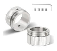 MISIQIMA 2pcs Adaptateurs de Thermostat de Radiateur en Acier Inoxydable 304 Compatibles avec Danfoss RA (20-22 mm), M30*1,5 Adaptateur Vanne Thermostatique avec Clé Hexagonale (Filetée)