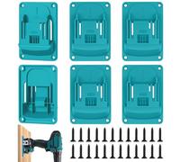 MISIQIMA 6 Pièces Support de Machine, Support Mural pour Outils de Perçage et Perceuse Électriques Makita 18 V, Contient 24 Vis, 14.4/18 V (Turquoise)