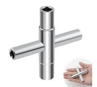 MISIQIMA Clé carrée 4 voies - Clé de purge - Dimensions intérieures : 6,5 mm / 7 mm / 8 mm / 9 mm - Clé à 4 pans pour boîtier électrique, gaz, eau, compteur électrique, boîte d'armoire