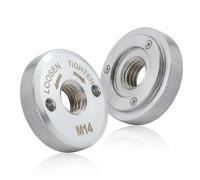 MISIQIMA Lot de 2 écrous de serrage rapide argentés M14 pour meuleuse d'angle comme AEG, Black & Decker, Dewalt, Flex, Hitachi, Metabo, Makita, etc