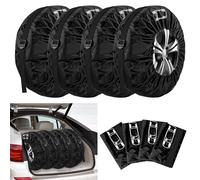 MISIQIMA Lot de 4 Housse Roue de Secours, Étanches et Anti-Poussière Housse Pneu 19 à 22 Pouces Adaptés aux Pneus d'hiver et D'été, pour Nettoyage, Transport, Stockage des Pneus (Noir)