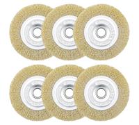 MISIQIMA Lot de 6 Brosses de à Joints en Acier, Adaptées à la Brosse Désherbage Gloria, Diamètre 115 mm, Brosse Désherbage Jardin pour Nettoyer les Sols, Joints Briques, Mauvaises Herbes, Mousse