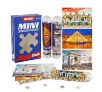 MISITU Lot de 3 mini puzzles de 150 pièces pour adultes - Arc de Triomphe - Puzzle de voyage pour décoration de la maison