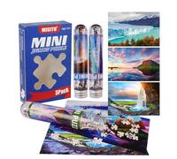 MISITU Lot de 3 Mini Puzzles de 150 pièces pour Adultes, Paysage de Cascade Glaciaire, Puzzle de Voyage, Décoration de la Maison