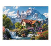 MISITU Puzzle 1000 pièces pour Adultes et Enfants à partir de 14 Ans Puzzles Classiques, Puzzle de Villa de Montagne 1000 pièces