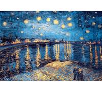 MISITU Puzzle 2000 Pièces pour Adultes, Van Gogh Nuit Étoilée sur Le Rhône, Puzzles pour et Enfants à Partir de 14 Ans