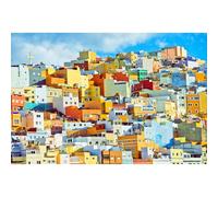 MISITU Puzzle de 1000 pièces pour adultes et enfants à partir de 14 ans, Las Palmas Maison de Couleur Puzzle 1000 pièces