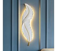 Miskall Applique Murale Moderne En Forme De Plume, Applique Murale Luminaire Blanc LED Intérieur Salon Lampes Murales Pour Chambre Couloir Décoration de la Maison, Blanc Chaud AC85-2
