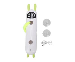 Miskall Caterpillar Interactive Cat Toy, Smart Sensing Automatic Teaser Wand with Powerful Suction Cup Base Hands Free Playtime Safe Plastic Material for Indoor Cats Size
