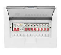 Miskall Coffret Electrique Etanche 8 Modules IP65, Boite Disjoncteur 2P 63A 230/400V Tableau Distribution Electrique Couvercle Transparent Protection Differentielle 8 Voies