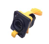 Miskall Connecteur à montage sur panneau, prise de passage de réseau industriel à 90 degrés pour la surveillance de sécurité et les équipements industriels, matériau en cuivre durable (Noir)