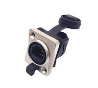 Miskall Connecteur à montage sur panneau, prise de passage de réseau industriel à 90 degrés pour la surveillance de sécurité et les équipements industriels, matériau en cuivre durable (Argent)