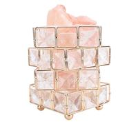 Miskall Lampe de sel de l'Himalaya, lampe à sel rose, 3 couleurs 10 luminosité, Lumière de nuit USB, base en bois, lumière de nuit, pour la table de nuit de chambre USB 5V