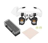 Miskall Loupe Serre-tête avec lumière LED, loupes montées sur la tête pour Un Travail rapproché, lentilles grossissantes Transparentes pour Lecture Couture réparation de Montres