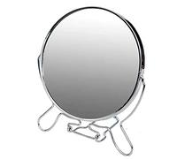 Miskall Miroir De Maquillage Grossissant avec Support, Miroir De Table De Bureau Double Face De 15,2 Cm, Miroir Cosmétique De Table Rotatif pour Voyager, Se Raser