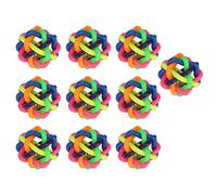 Miskall Pet coloré bancal Banc à Balle Morsure de Bouche en Caoutchouc de Balle de Boule de Cloche 10pcs