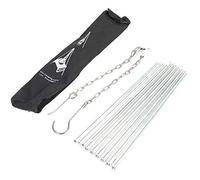 Miskall Trépied de barbecue, barbecue pliable en métal chaîne réglable | accessoires de batterie de cuisine en aluminium pour feu de camp et activités de plein air avec chaîne et crochet