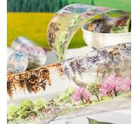 MisKepaa Forest Scrapbooking Accessoires Kit,3 Rolls Autocollants pour Scrapbook avec fleurs pour bricolage, agenda, album photo, journaux de balles, enveloppes, cartes postales(Scrapbooking Tape