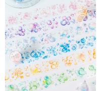 MisKepaa Journaling Kit for Scrapbooking, 6 Rolls PET Bubble Aesthetic Washi Tape Stickers, Colorful Tapes for Scrapbooking, Bullet Journal, DIY Journal Set, Crafts, Gift Wrapping, Painting