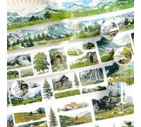 MisKepaa Lot de 6 rouleaux d'autocollants pour scrapbooking, accessoires Bullet Journal, autocollants décoratifs pour journal, album photo, téléphone mobile, bricolage (série sauvage)