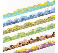 MisKepaa Scrapbook PET Washi Tape Lot de 6 rouleaux de ruban adhésif sur le thème de l'océan Accessoires pour journal, scrapbooking, journal indésirable, étui de téléphone, cadre photo, bricolage (La
