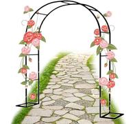 MISKYN Arche De Jardin en Acier Arceau À Roses Metal,Arche Jardin pour Rosiers Plantes Grimpantes,Arche De Mariage,Tonnelle De Jardin,Largeur 1,2M 1,4M 1,8M,2,2M 2,4M 3M 3,5M,Vert,W1.2M*H2.2M