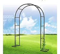 MISKYN Arche De Jardin en Fer Forgé Largeur du Passage120cm 140Cm 180Cm 240Cm 300Cm 350Cm Arceau À Rosiers Tonnelle pour Mariage Vigne Support De Plantes,Vert,W2.4M*H2.2M