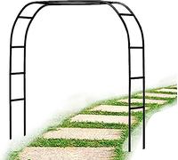 MISKYN Arche De Jardin en Fer Forgé Largeur du Passage120cm 140Cm 180Cm 240Cm 300Cm 350Cm Arceau À Rosiers Tonnelle pour Mariage Vigne Support De Plantes,Noir,W3M*H2.2M