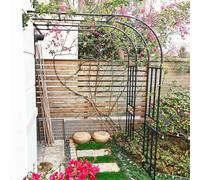 MISKYN Demi-Arche De Jardin Arceau Rosier Grimpant 90X240x40cm Arche en Métal Stable Tonnelle Arcade pour Diverses Plantes Grimpantes, Jardin Extérieur, Noir/Blanc,Blanc,220 * 240cm