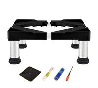 MiSMiAO Support de réfrigérateur, 4 pieds robustes en acier inoxydable, base de réfrigérateur réglable Multi - fonction lave - vaisselle sèche - linge base pour une large gamme, noir[19-22cm]