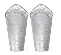 MISNODE 2 PCS Fer Art Jardinière Murale Suspendue Pot De Fleurs Moderne Mur Jardinières Mur Vase Seaux en Métal Suspendus Pot De Fleurs pour La Maison Intérieur Extérieur Décoration 9x15x30cm