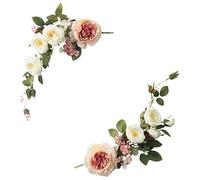 MISNODE Kit de fleurs artificielles pour arche de mariage - Pivoine rustique pour lintel, guirlande de fleurs artificielles en soie - Couronne de porte pour décoration de maison et de mariage