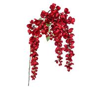 MISNODE Lot de 2 guirlandes de glycine artificielles en soie - 96 cm - Imitation glycine - Guirlande de fausses chaînes de suspension - Rouge