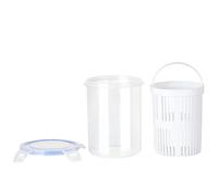 MISNODE Lot de 4 bocaux à cornichons avec insert passoire, récipient de stockage alimentaire, support de baril, seau à rabat avec couvercle étanche et verrouillable